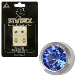 STUDEX Birthstone studs - reg bezel s/s - september / sapphire